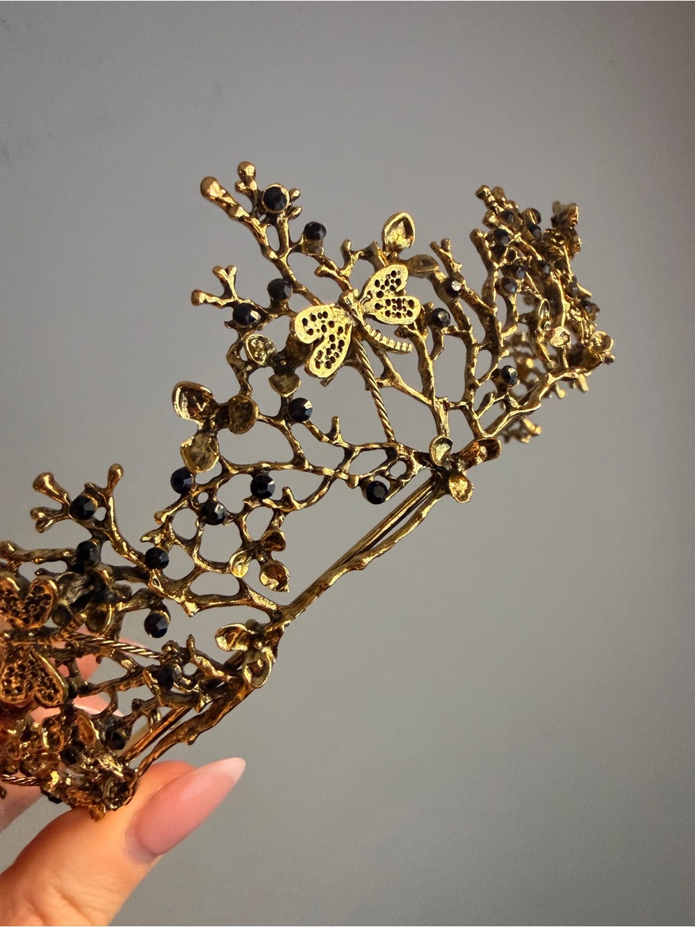 Gold Butterfly Branch Tiara Hair Accessory